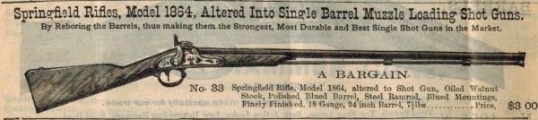 Springfield 1864 Converted to shotgun, Chas. J. Godfrey, Aug 1893.jpeg