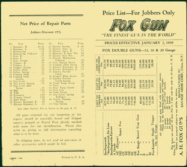 Price List--For Jobbers Only, January 2, 1930.jpg