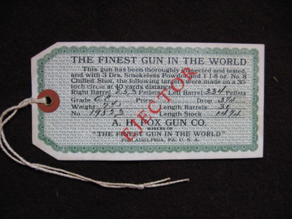 Front side of tag