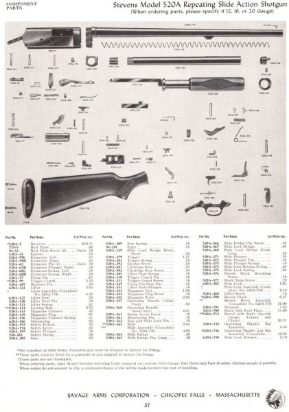 Stevens Model 520A parts list Nov. 1951.jpg