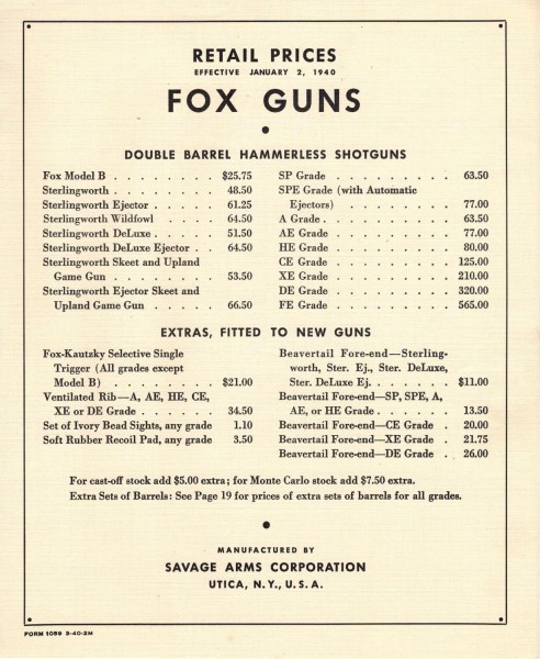 January 2, 1940, Retail Prices