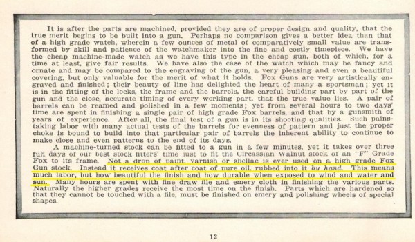 1923 A.H. Fox Gun Co. catalog pg 12