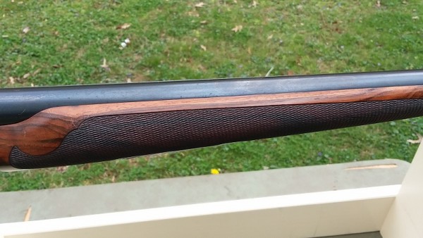 The exquisite BTFE very reminiscent of a Winchester M21 Hessian forend in style &amp; execution