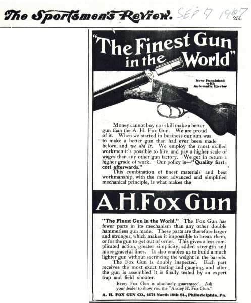 The Sportsmens Review, Sep. 7, 1907, first ad mentioning ejectors.jpeg