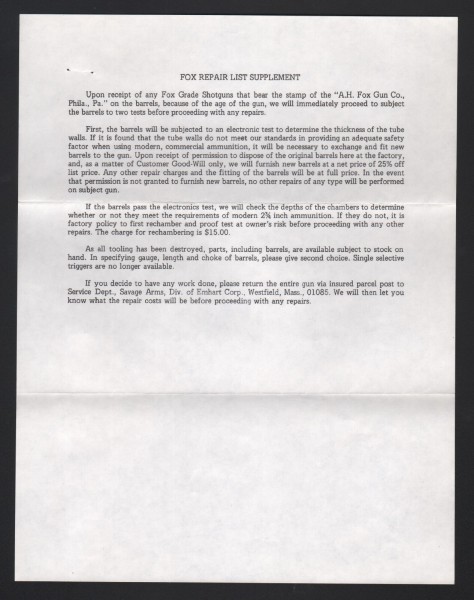 1970's Letter from Savage