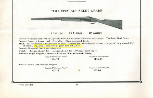 34792 05 Fox Special Skeet Grade, March 1, 1934, Wholesale Price List.jpeg
